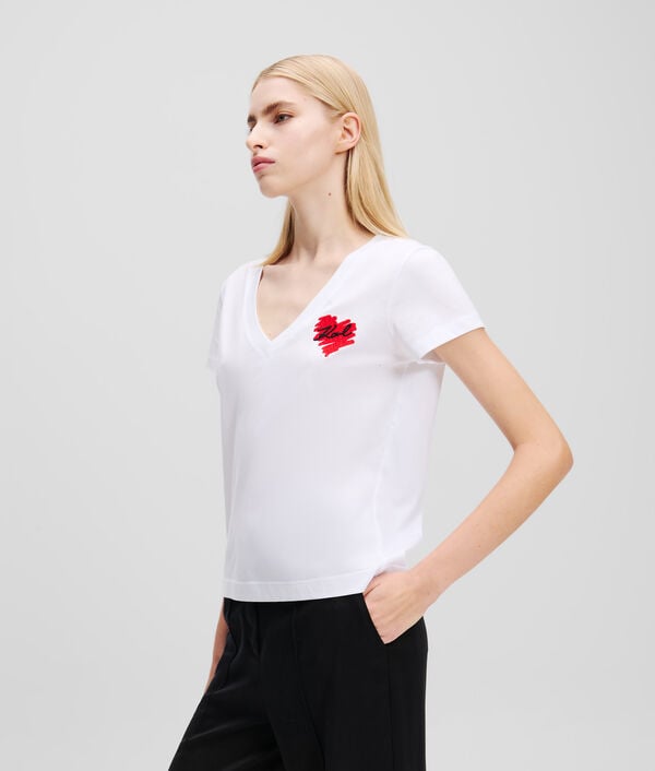karl lagerfeld T-SHIRT À COL EN V K/HEART