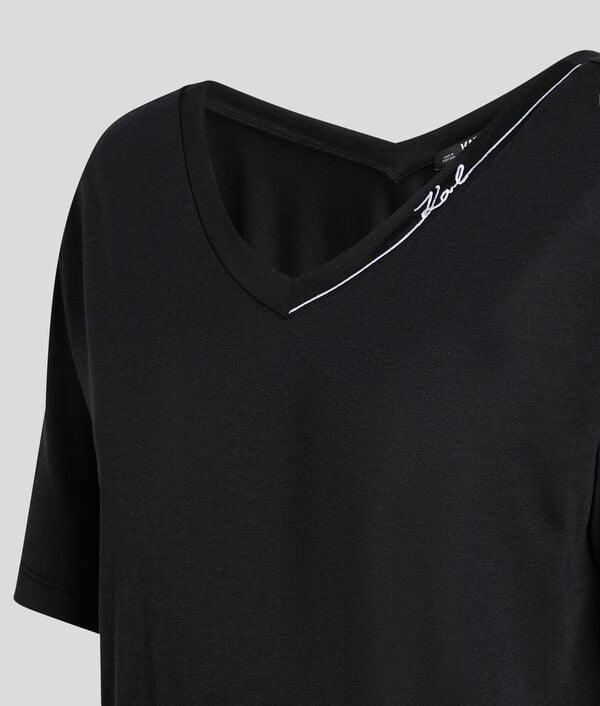 Karl Lagerfeld T-SHIRT À COL EN V KARL SIGNATURE