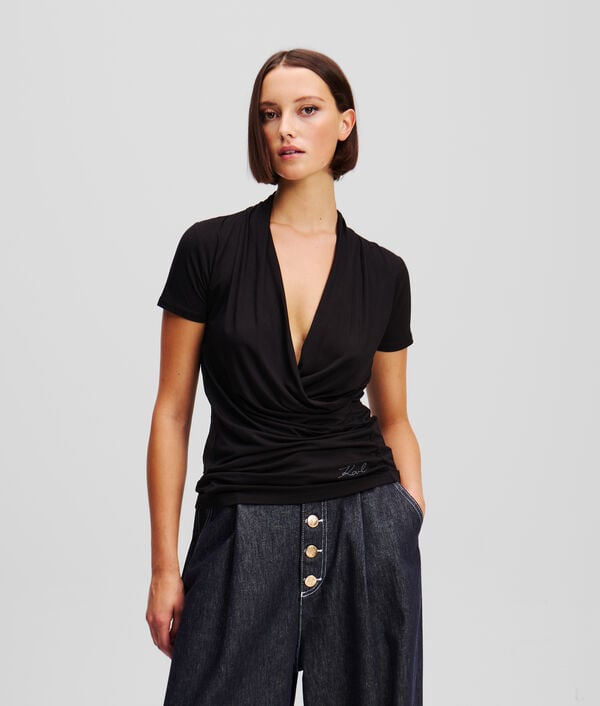 karl lagerfeld T-SHIRT À COL EN V