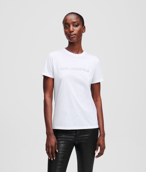 karl lagerfeld T-SHIRT À LOGO PAILLETTÉ KARL
