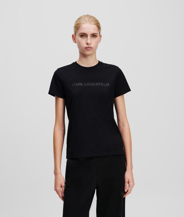 karl lagerfeld T-SHIRT À LOGO PAILLETTÉ KARL