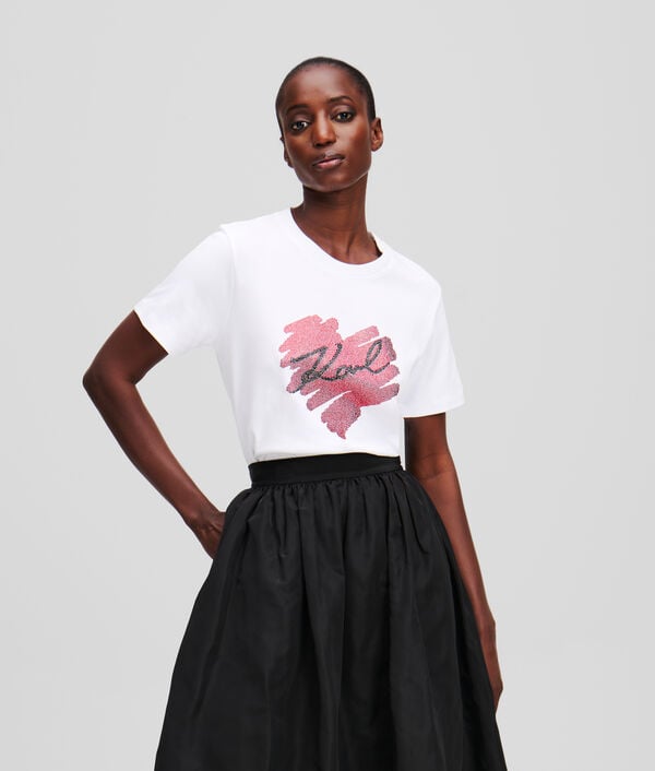 karl lagerfeld T-SHIRT À STRASS K/HEART