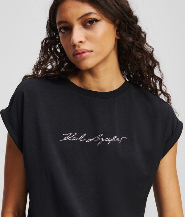Karl Lagerfeld T-SHIRT À STRASS KARL SIGNATURE