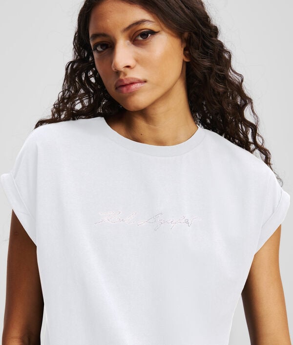 Karl Lagerfeld T-SHIRT À STRASS KARL SIGNATURE
