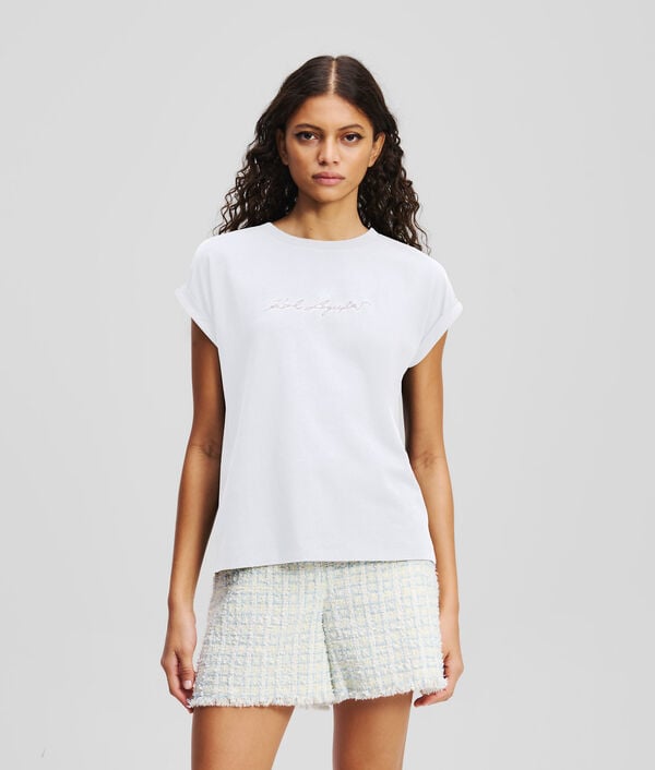 karl lagerfeld T-SHIRT À STRASS KARL SIGNATURE