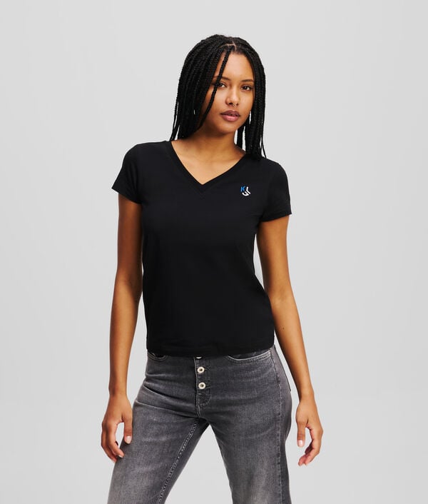 karl lagerfeld T-SHIRT AJUSTÉ À COL EN V