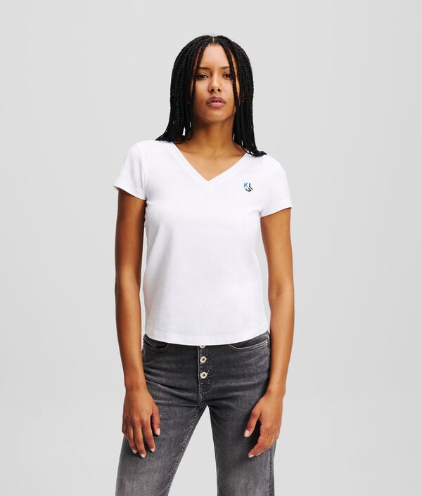 karl lagerfeld T-SHIRT AJUSTÉ À COL EN V