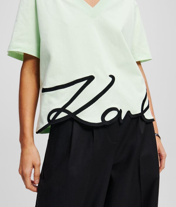 Karl Lagerfeld T-SHIRT COL EN V KARL SIGNATURE