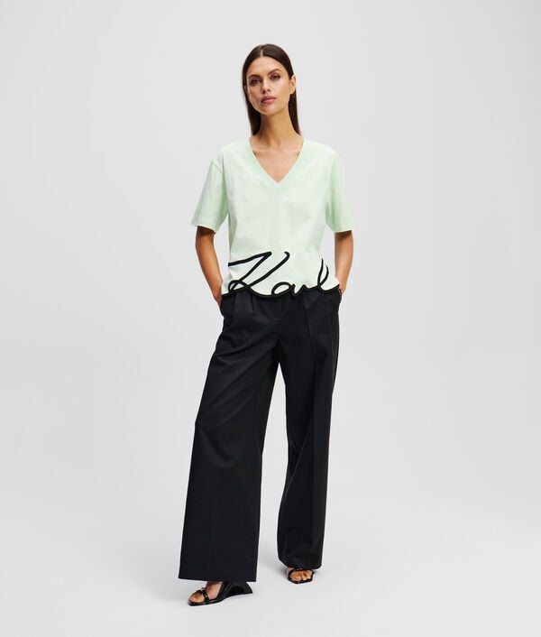 Karl Lagerfeld T-SHIRT COL EN V KARL SIGNATURE