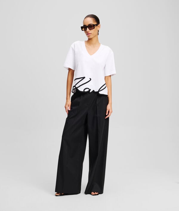 Karl Lagerfeld T-SHIRT COL EN V KARL SIGNATURE