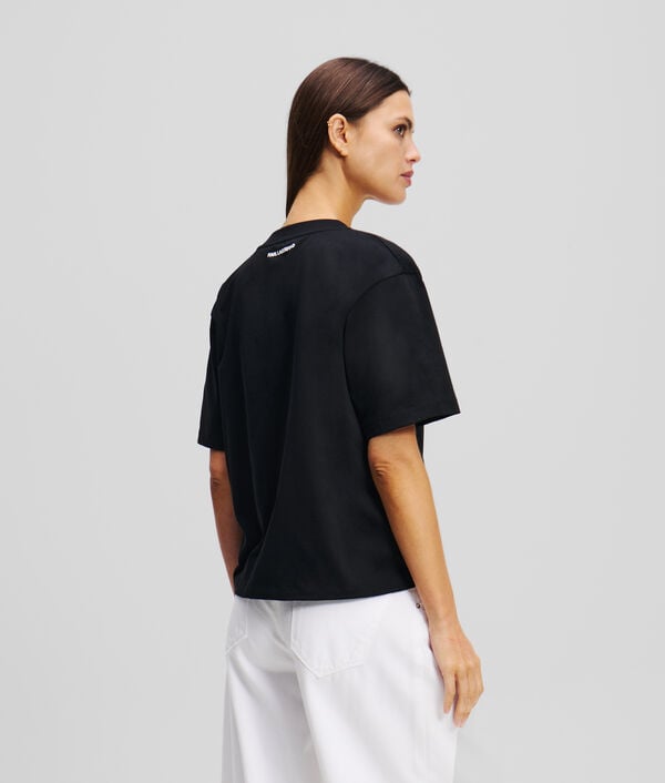 Karl Lagerfeld T-SHIRT COL EN V KARL SIGNATURE