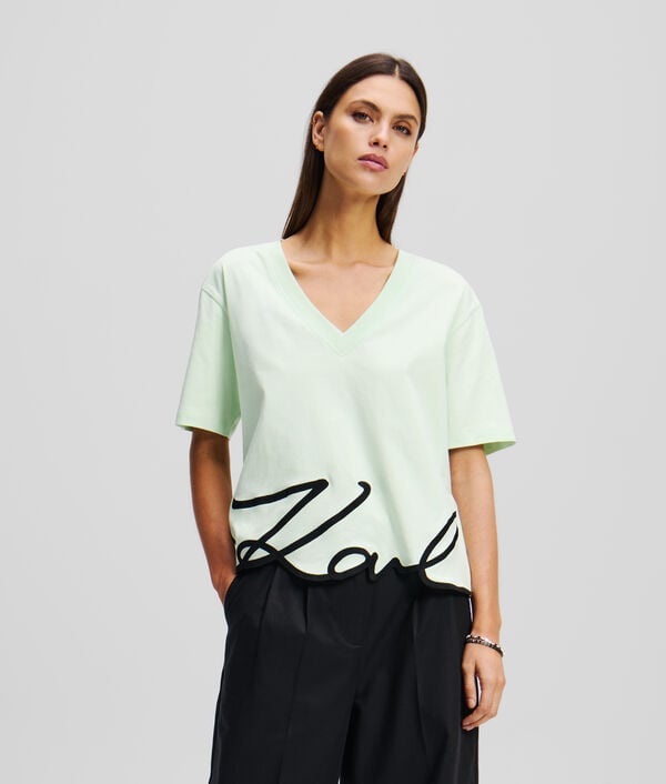 karl lagerfeld T-SHIRT COL EN V KARL SIGNATURE