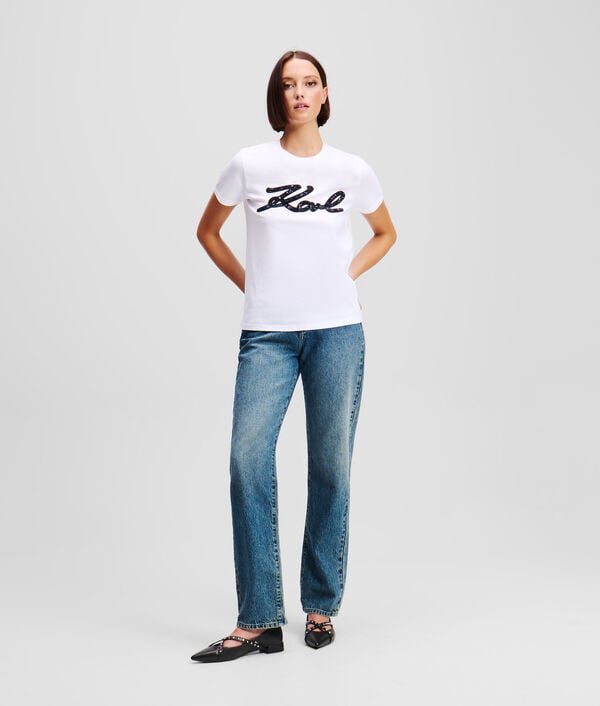Karl Lagerfeld T-SHIRT EN BOUCLÉ KARL SIGNATURE