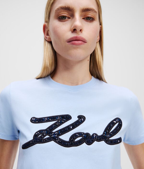 Karl Lagerfeld T-SHIRT EN BOUCLÉ KARL SIGNATURE