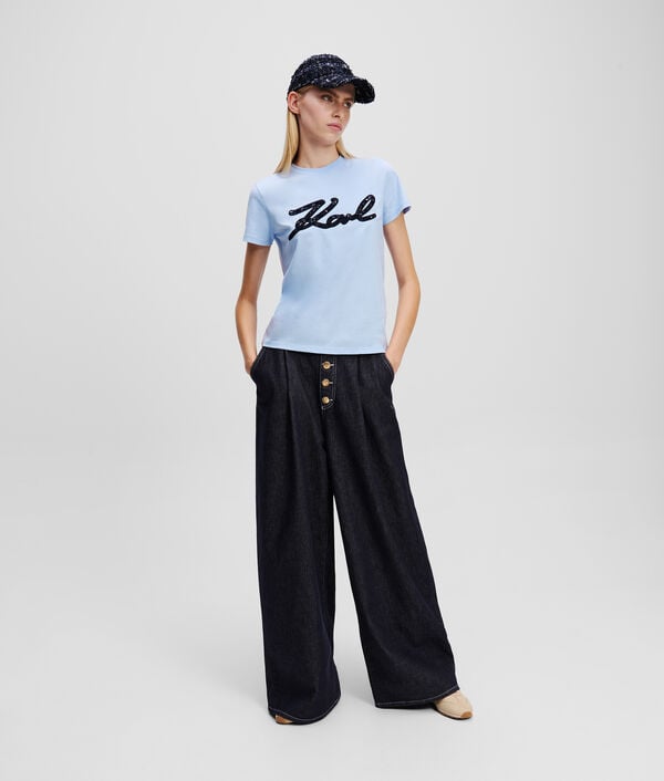 Karl Lagerfeld T-SHIRT EN BOUCLÉ KARL SIGNATURE