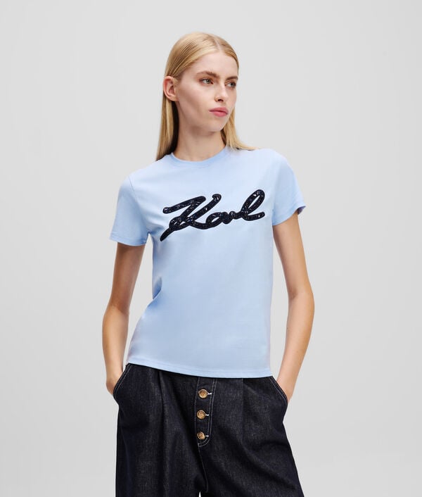 karl lagerfeld T-SHIRT EN BOUCLÉ KARL SIGNATURE