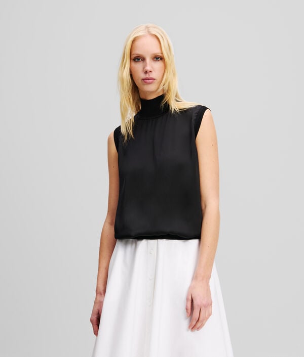 karl lagerfeld TOP SATIN SANS MANCHES
