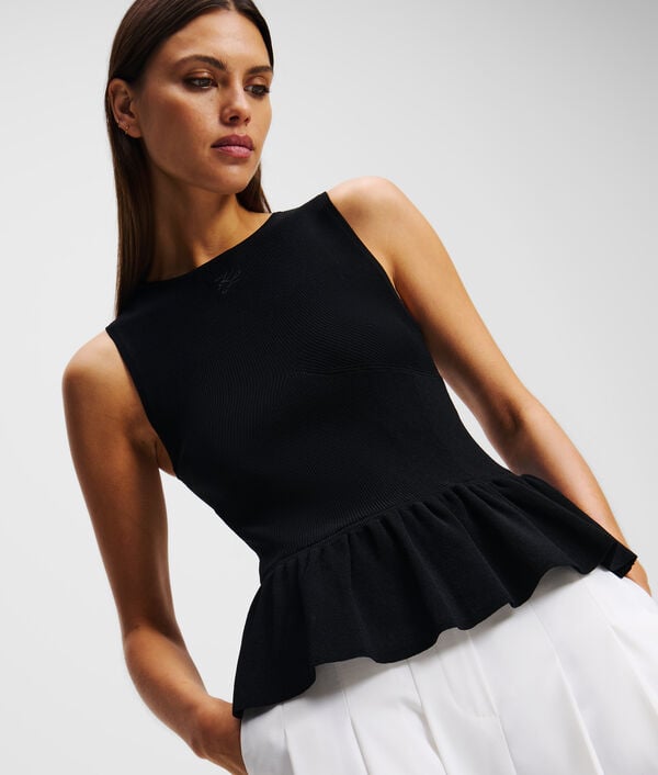 Karl Lagerfeld TOP TRICOT PEPLUM SANS MANCHES