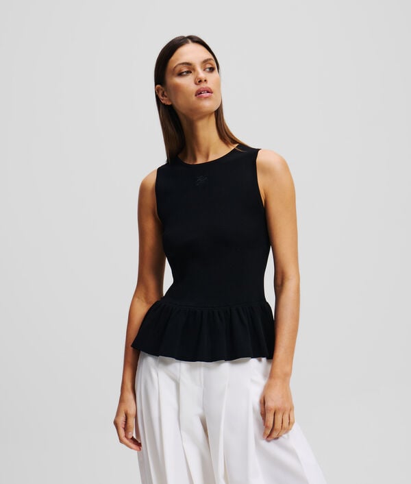 karl lagerfeld TOP TRICOT PEPLUM SANS MANCHES