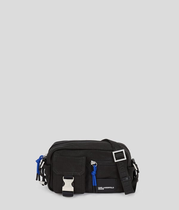 karl lagerfeld UTILITY COATED DENIM CAMERA BAG