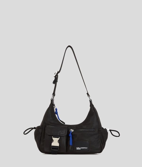 karl lagerfeld UTILITY COATED DENIM SHOULDER BAG