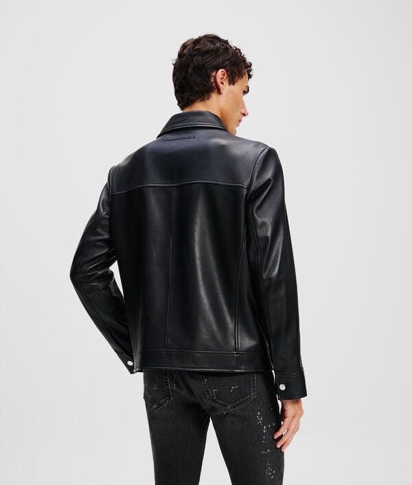 Karl Lagerfeld VESTE EN CUIR ZIPPÉE