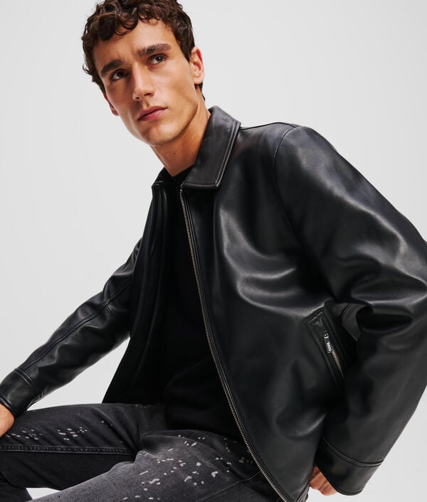 Karl Lagerfeld VESTE EN CUIR ZIPPÉE