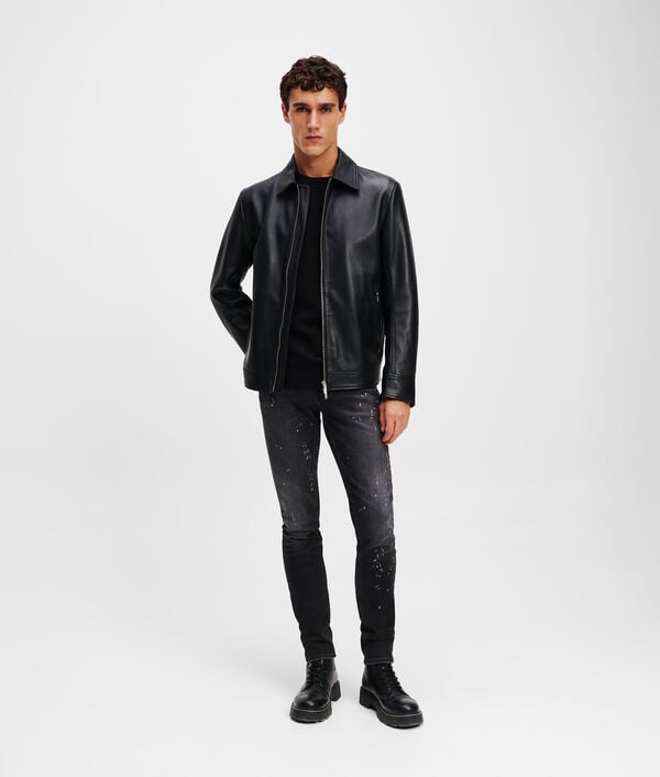 Karl Lagerfeld VESTE EN CUIR ZIPPÉE