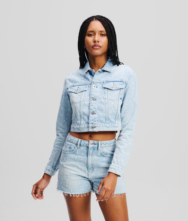 karl lagerfeld VESTE EN DENIM BOUCLÉ