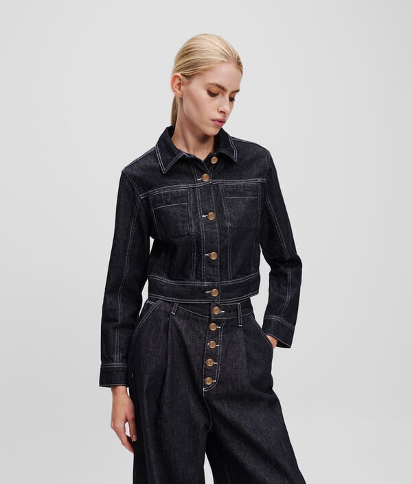 karl lagerfeld VESTE EN JEAN CROPPED