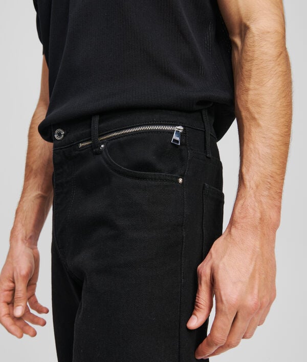 Karl Lagerfeld ZIP-DETAIL TAPERED JEANS