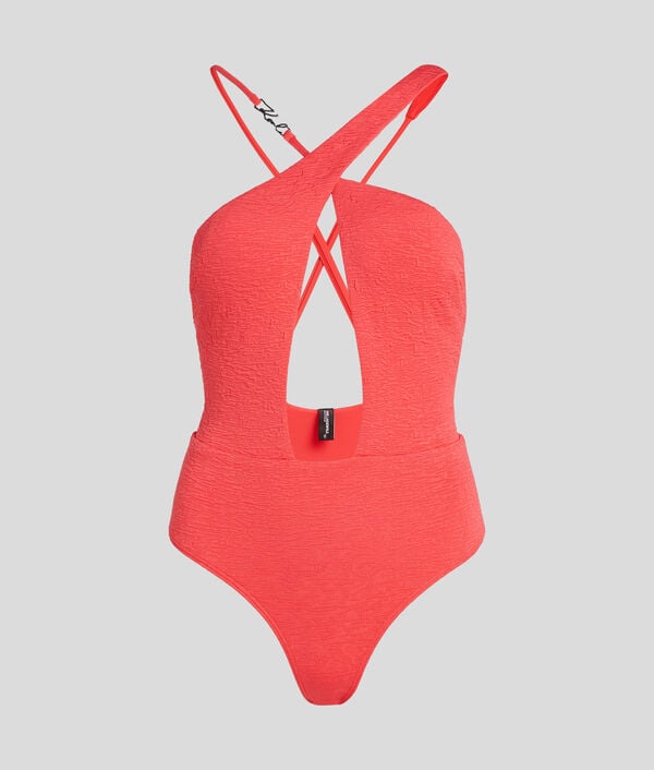 Karl Lagerfeld MAILLOT DE BAIN CROISÉ TEXTURÉ K/SIGNATURE