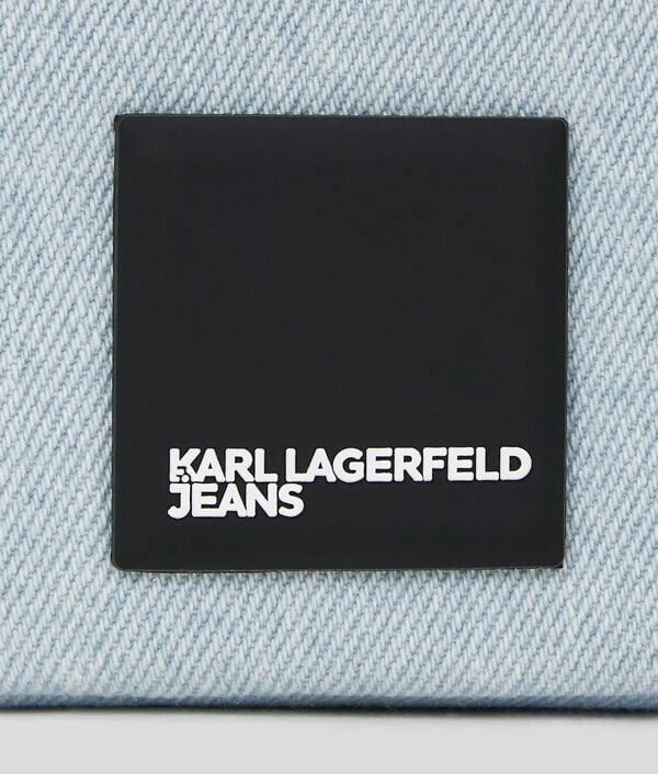Karl Lagerfeld MINI-SAC BANDOULIÈRE EN DENIM AVEC LOGO CARRÉ