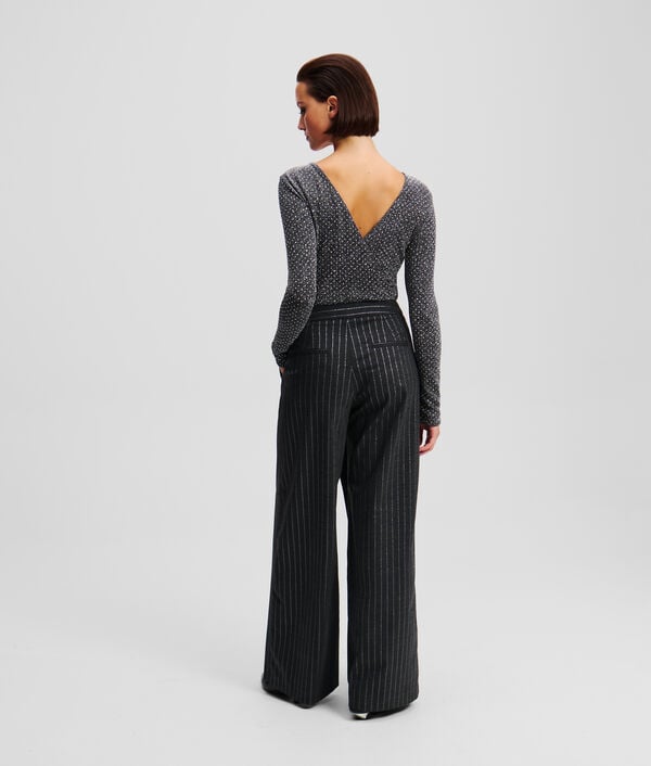 Karl Lagerfeld PANTALON PORTEFEUILLE À FINES RAYURES MÉTALLIQUES