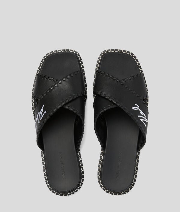 Karl Lagerfeld PANTOUFLES À SURPIQÛRES KARL SIGNATURE KLEO