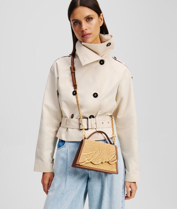 Karl Lagerfeld PETIT SAC BANDOULIÈRE EN RAPHIA K/SIGNATURE