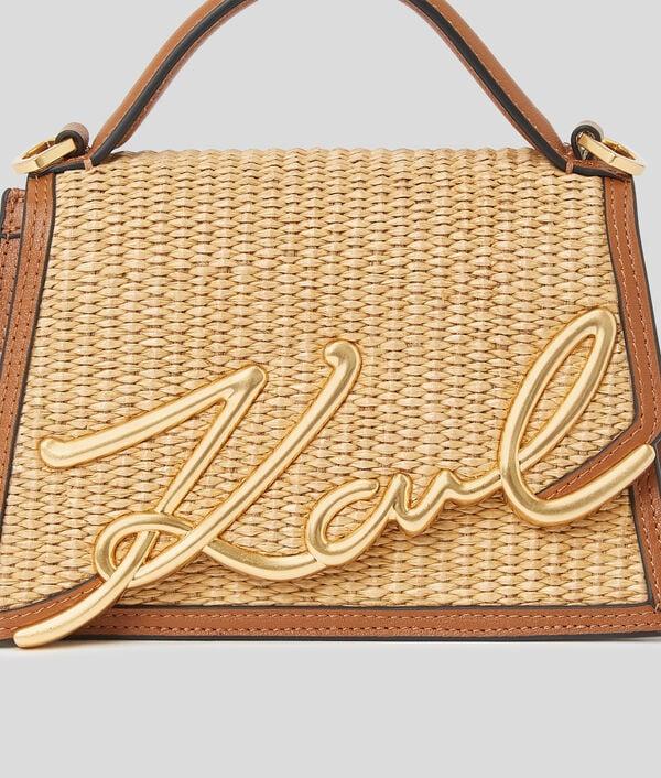 Karl Lagerfeld PETIT SAC BANDOULIÈRE EN RAPHIA K/SIGNATURE