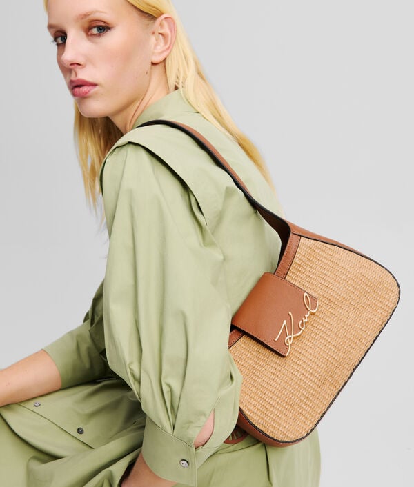 Karl Lagerfeld PETIT SAC PORTÉ ÉPAULE EN RAPHIA K/SIGNATURE