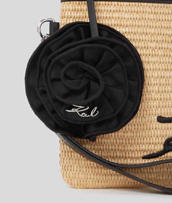 Karl Lagerfeld POCHETTE DE PLAGE FLORALE EN RAPHIA K/SIGNATURE