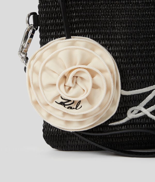 Karl Lagerfeld POCHETTE DE PLAGE FLORALE EN RAPHIA K/SIGNATURE