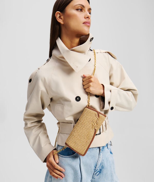 Karl Lagerfeld PORTEFEUILLE BANDOULIÈRE EN RAPHIA K/SIGNATURE