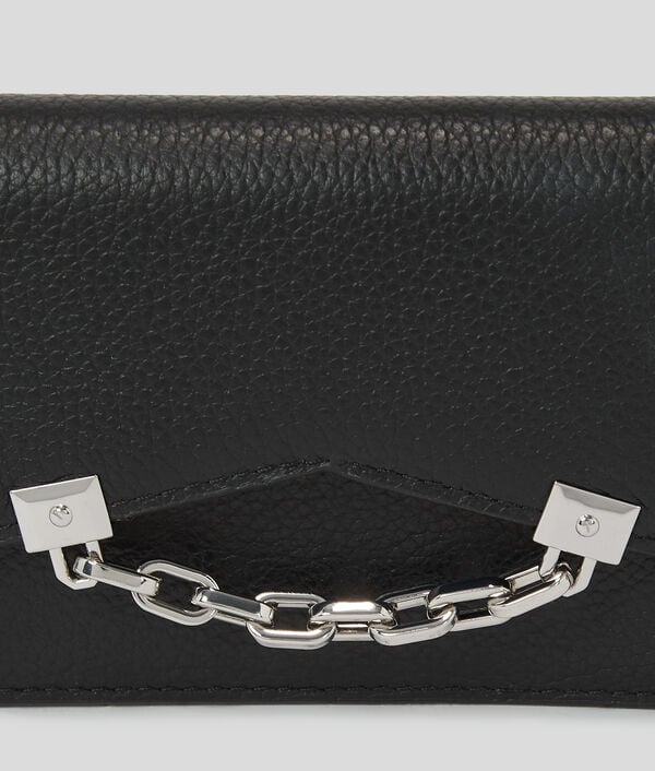 Karl Lagerfeld PORTEFEUILLE DE TAILLE MOYENNE EN CUIR GRAINÉ K/SEVEN