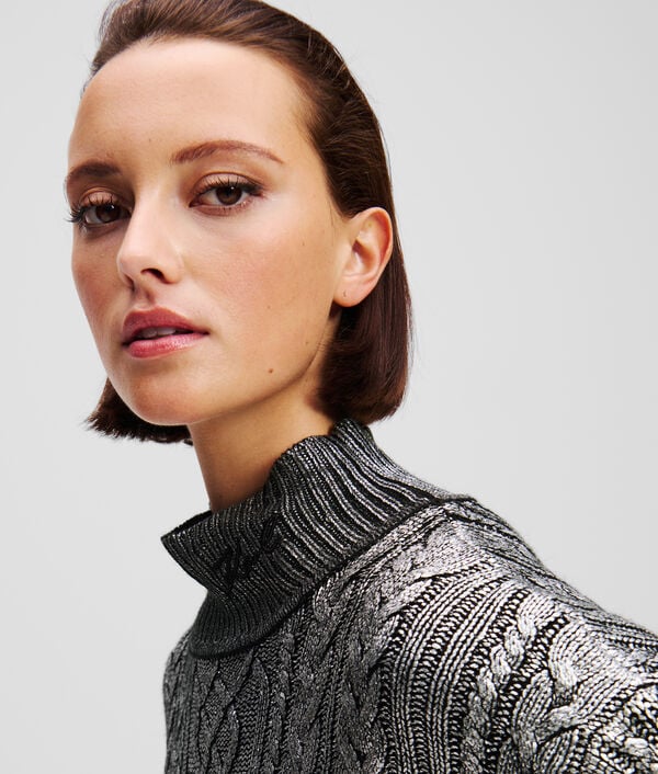 Karl Lagerfeld PULL EN TRICOT TORSADÉ EFFET MÉTALLISÉ