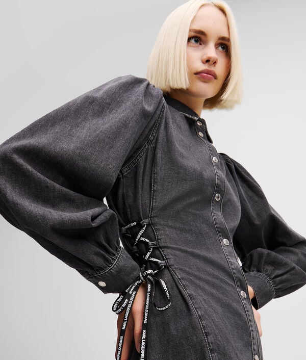 Karl Lagerfeld ROBE-CHEMISE EN DENIM À LA TAILLE NOUÉE