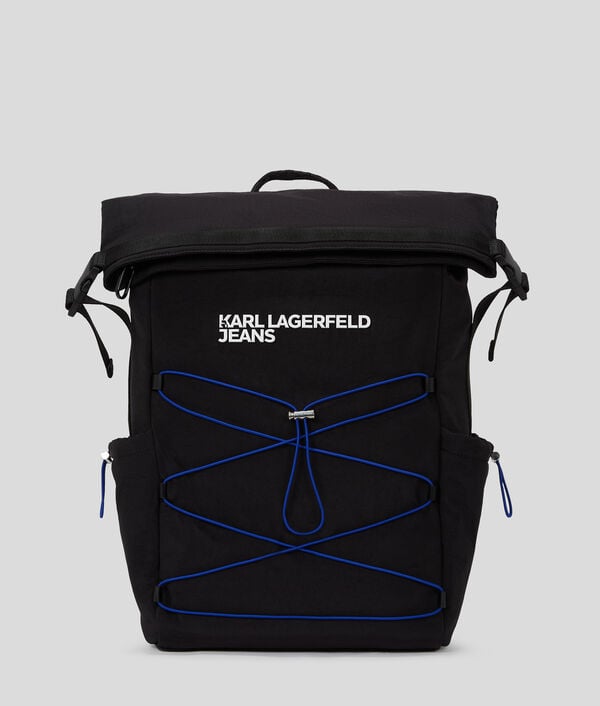 karl lagerfeld SAC À DOS FONCTIONNEL À RABAT ROULÉ AVEC CORDONS