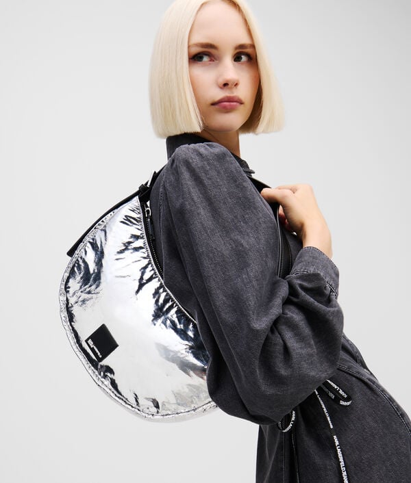 Karl Lagerfeld SAC DEMI-LUNE PORTÉ ÉPAULE KLJ MÉTALLISÉ AVEC LOGO ENCADRÉ