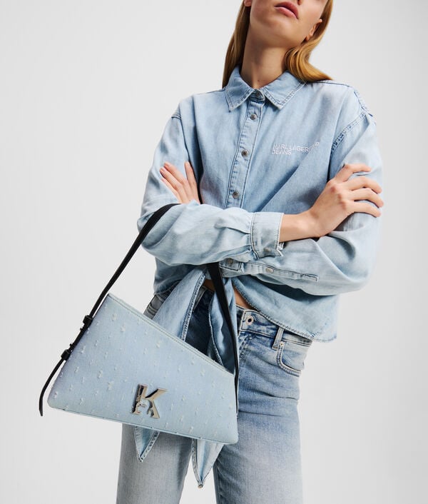 Karl Lagerfeld SAC PORTÉ ÉPAULE EN DENIM BOUCLÉ GÉO