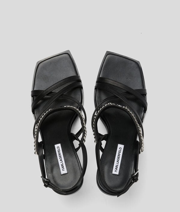 Karl Lagerfeld SANDALES À BRIDE CHAÎNE KARMEL SIGNIA À TALONS