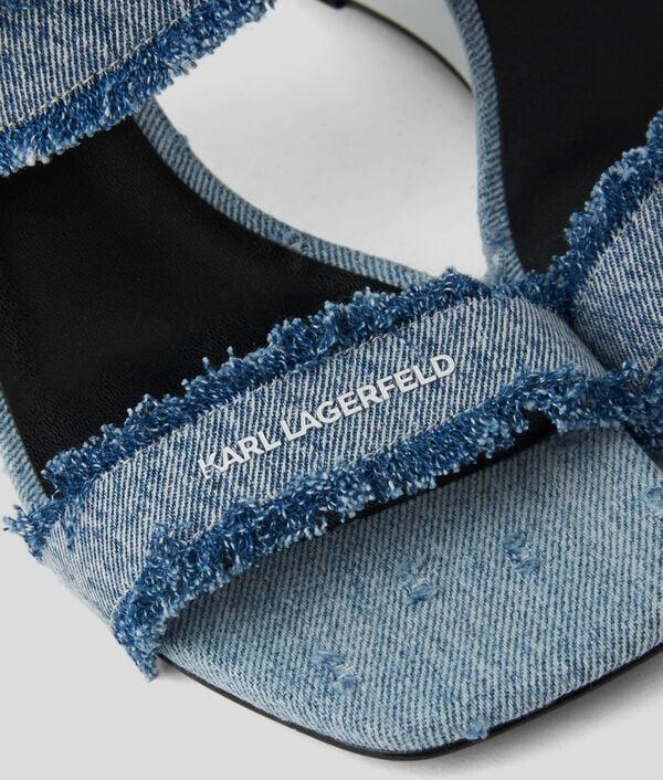 Karl Lagerfeld SANDALES À TALONS EN DENIM À DOUBLE BRIDE WAVERLY