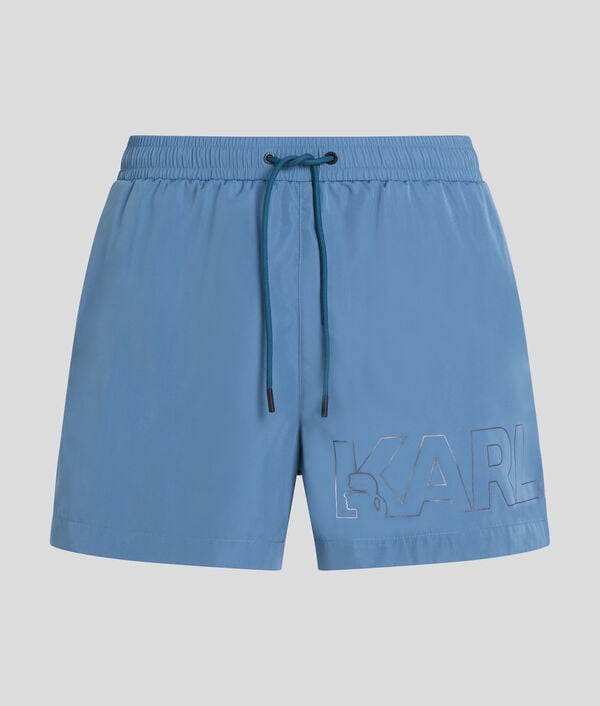 karl lagerfeld SHORT DE BAIN LONG À LOGO KARL MÉTALLISÉ